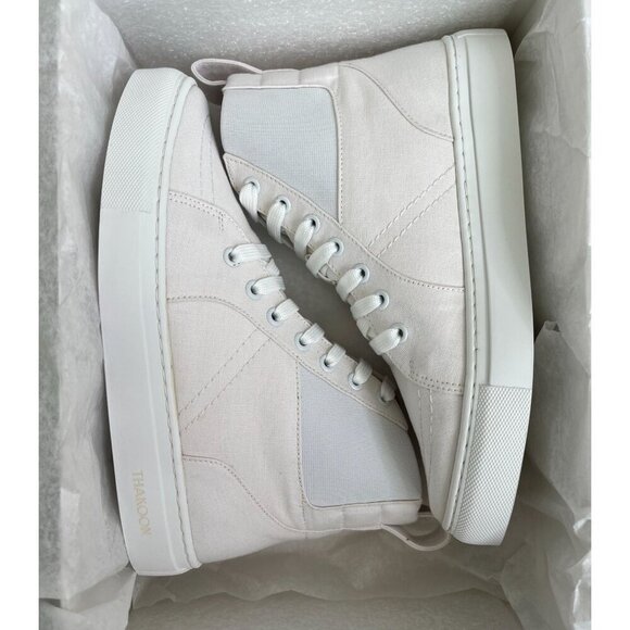 ✨ Thakoon White Canvas Pull-On High-Top Sneakers EU 36 & 38 – NIB - US 6, US 8 - Picture 5 of 16